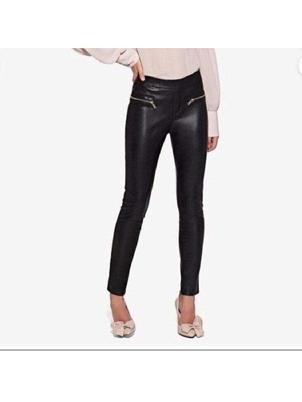 NWT Avec Les Filles Faux Vegan Leather Skinny Moto Pants Medium Streetwear
